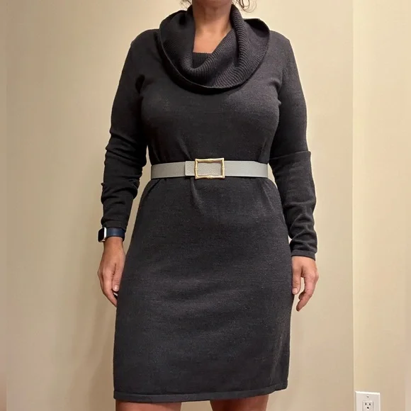 ann taylor black sweater dress Ann Taylor LOFT Black Polka Dot Mesh Ruffles Long Sleeve Midi Sweater – Brie